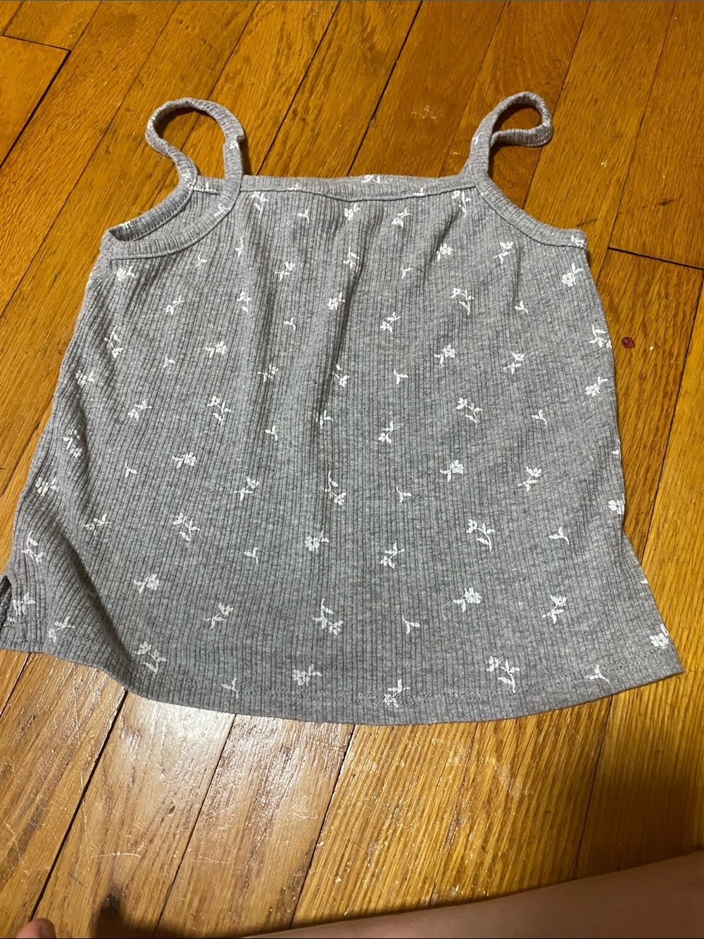 Old Navy Gray Ribbed Floral Cami